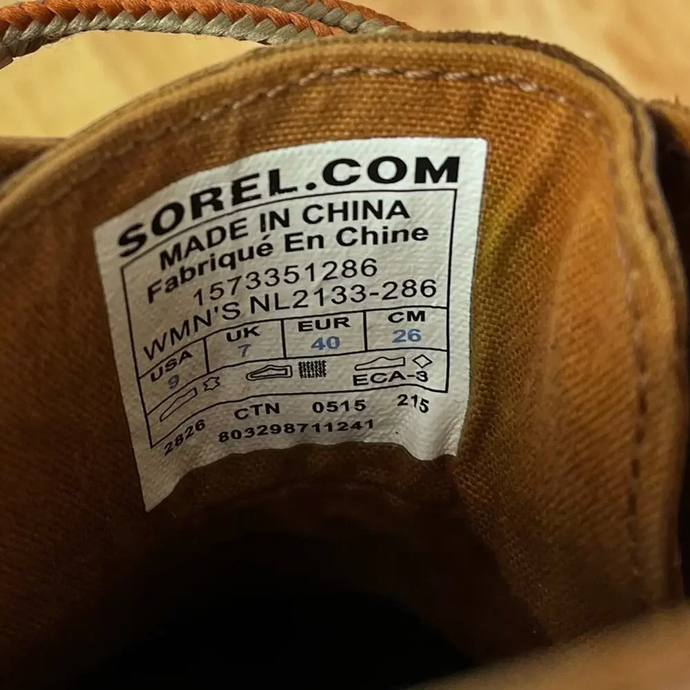 SOREL Rain Boots Women's Size 9 Brown Black Leather NL2133-286